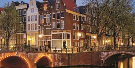 city buildings with canals